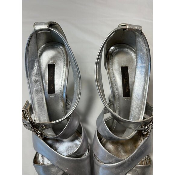 Louis Vuitton Slingback silver Leather Pumps LV Size 6 - Picture 4 of 15
